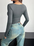 'Delfina' Square Neck T-Shirt - Celes Fashion